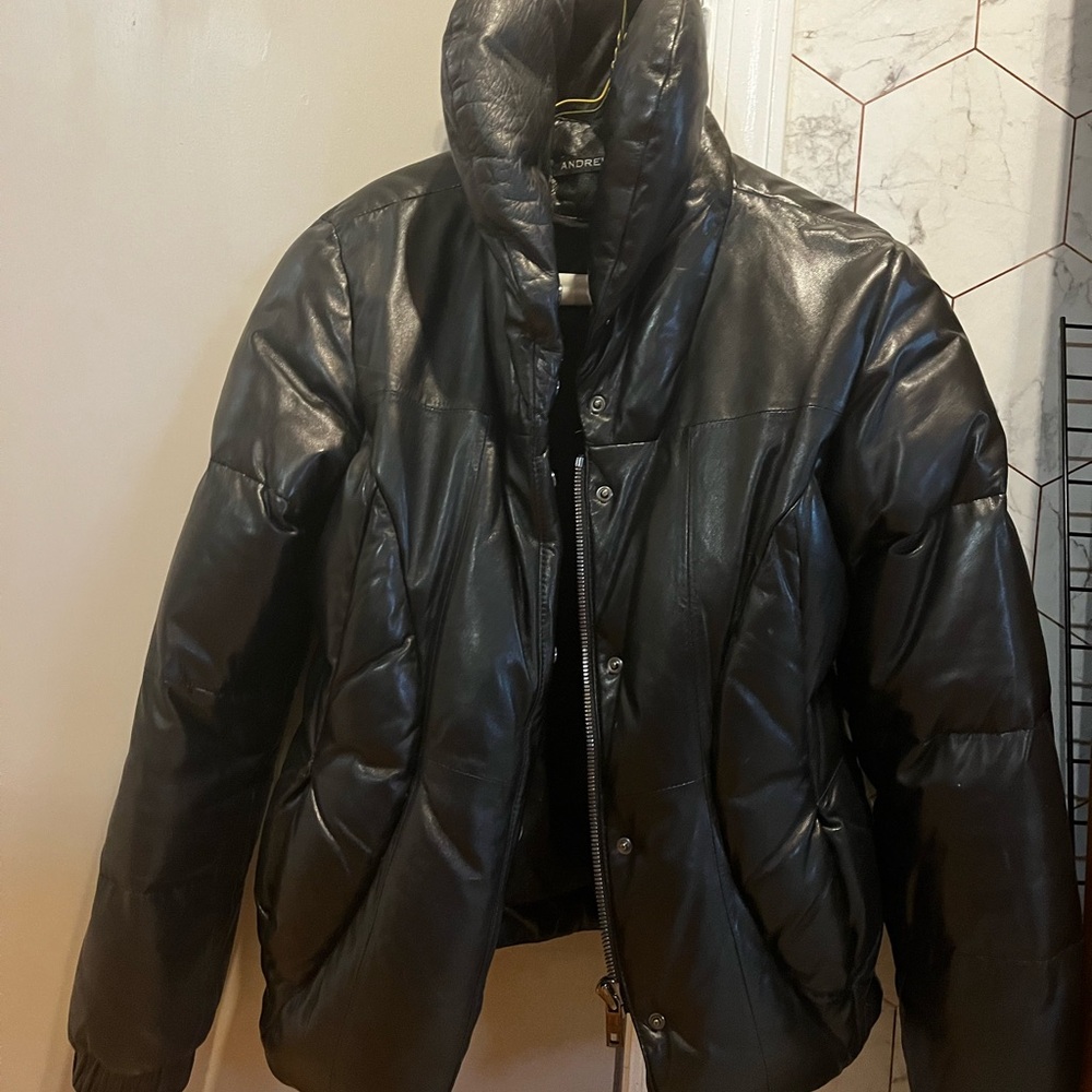 Andrew Marc Black Leather Jacket